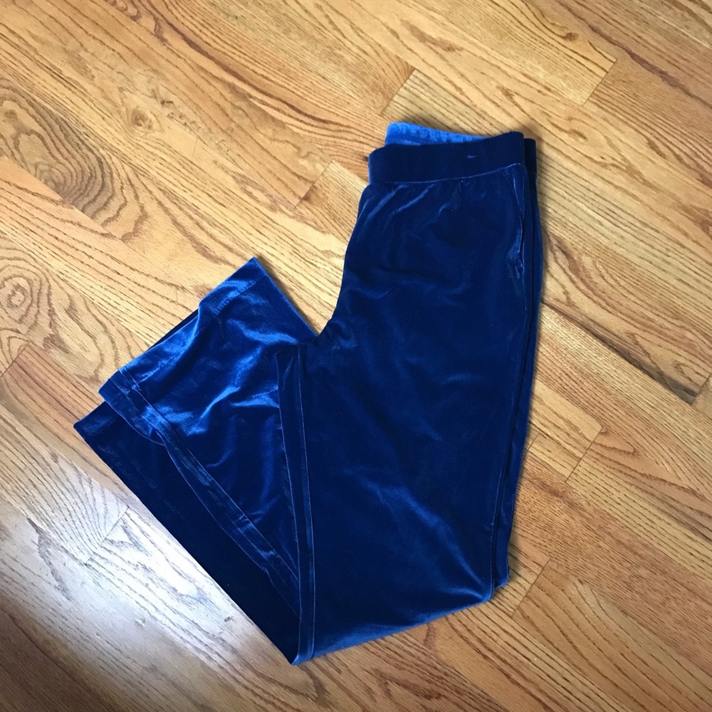 Issac Mizrahi Selma Blair Bright Blue Velour Pants